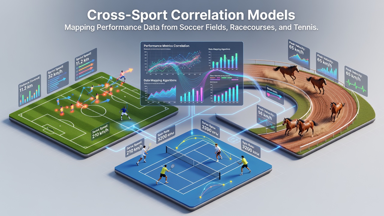 Diagram illustrating layered prediction frameworks that fuse soccer, racing, and tennis performance indicators into unified forecasting outputs