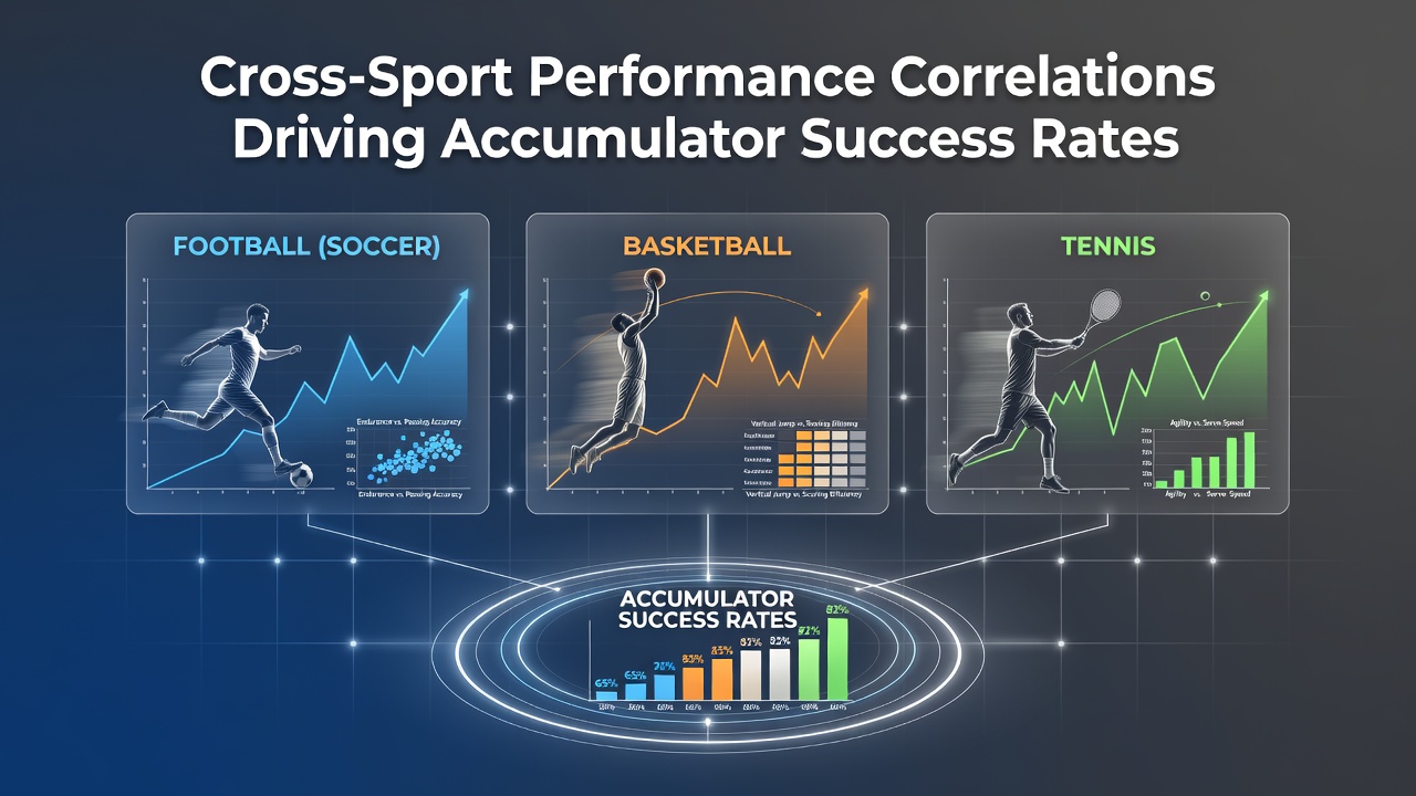 Visual representation of performance data overlapping between soccer, tennis, horse racing, and basketball events used in accumulator selections