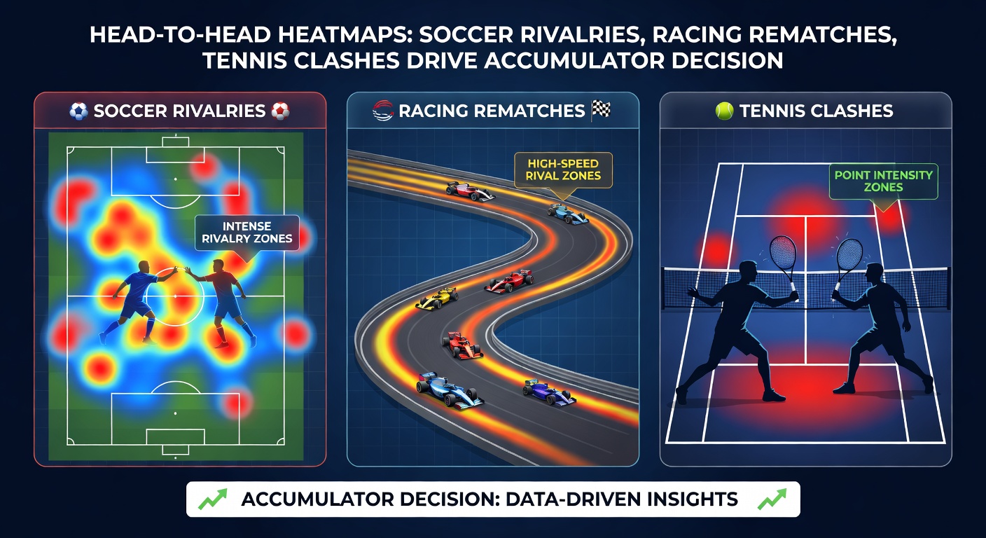 Dynamic heatmap comparing tennis players' head-to-head records on clay courts, with green shades for dominant wins and gradients showing set breakdowns across tournaments