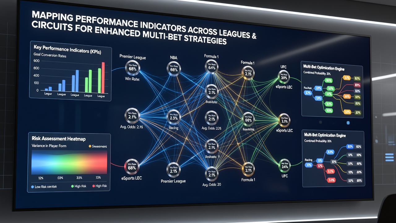Detailed charts and graphs illustrating mapped performance indicators linking soccer, tennis, and racing statistics for accumulator strategies