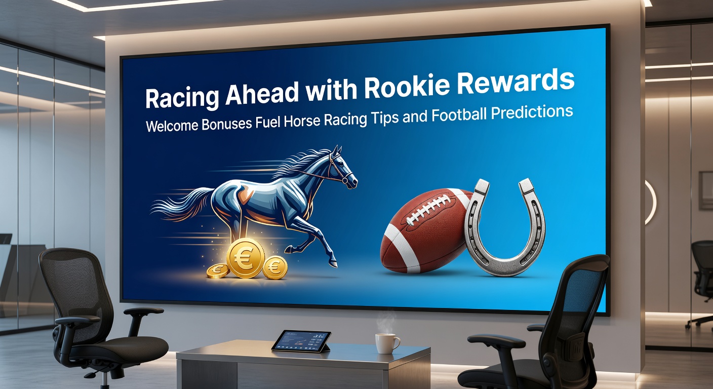 Soccer players celebrating a goal alongside a finish-line photo of horses, symbolizing bonus-fueled betting wins