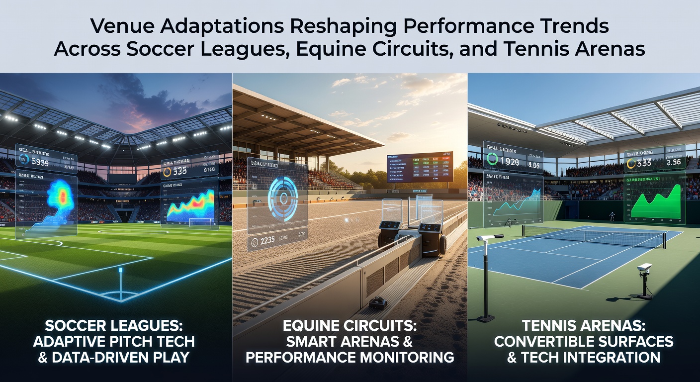 Modern soccer stadium with adaptive pitch technology under natural lighting